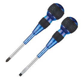 VESSEL Ball Grip Screwdriver Premium Set of 2 (Blue) 220-2PS-PBL