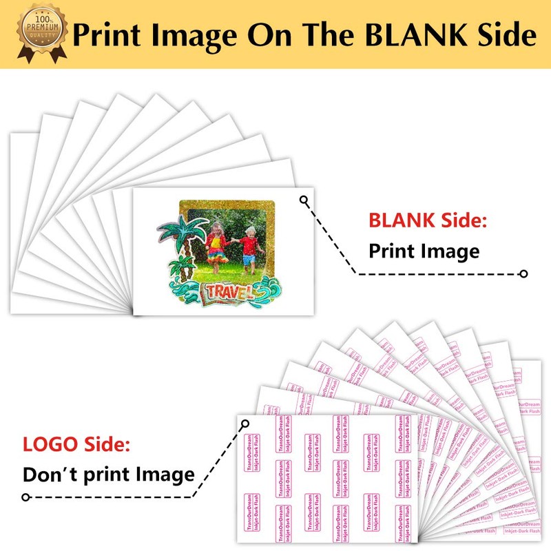 TransOurDream Glitter Iron on Heat Transfer Paper for T Shirts