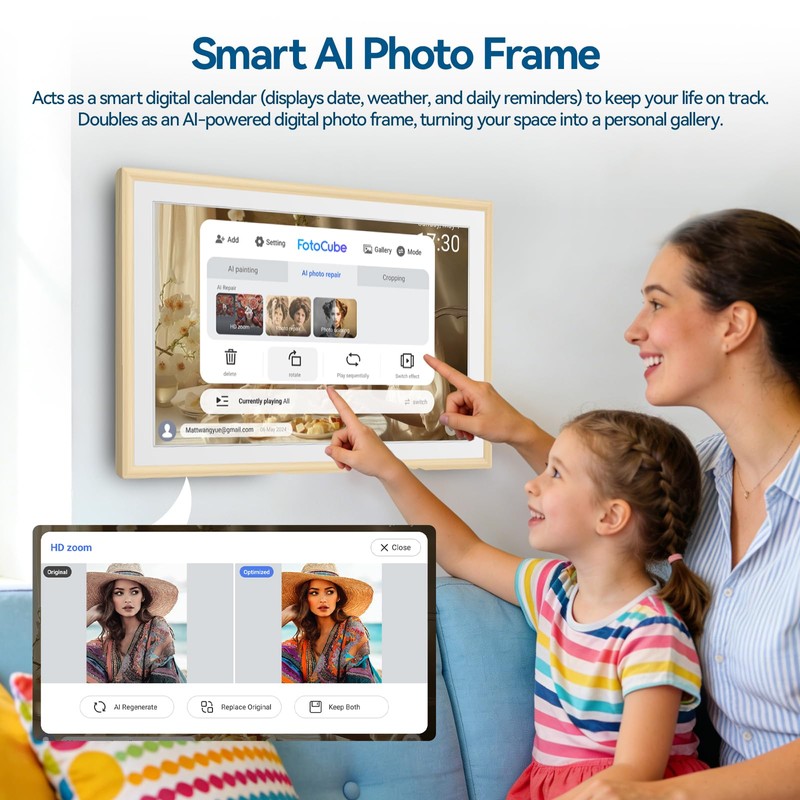 15.6” Smart Family Calendar & Chore Chart with Touchscreen –