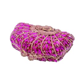 DEBIMY Elegant Flower Rhinestone Clutch Vintage Floral Crystal Evening Bag Bridal Diamonds Purse for Women Dressy Prom, Gold