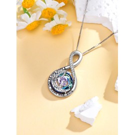 TOUPOP Alexandrite Necklace for Women June Birthstone Jewelry Infinity Moon Star Pendant Necklaces Anniversary Birthday Gifts for Her Wife Girlfriend Mom