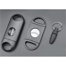 BUBUCAM 3-Piece Stainless Steel Cigar Cutter Set, Cigar Cutter & Punch, Double Blade Scissors for Most Cigar Sizes
