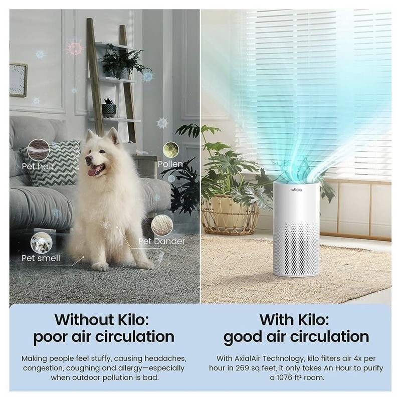 FLOIA LUFTREINIGER KILO Air Purifier for Home Hepa-Filter Effective 22db