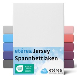 etérea Jersey Topper, Divan Bed Fitted Sheet - 100% Cotton - for a Topper Height of 5 - 10 cm