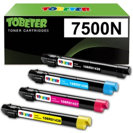 ToBeter High Capacity Phaser 7500 Black Cyan Magenta Yellow Toner Cartridge Set Compatible for Xerox Phaser 7500 7500DN 7500DX Series Printer for 106R01439 106R01436 106R01437 106R01438 Toner, 4-Pack