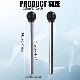 2pcs Weight Stack Pin, 3/8in Diameter 4.4in Locking Space Round Durable Heavy Duty Weight Selector Pin Gym Plate Pin Extender Exercise Machine Accessories for Commercial Gym Family(Black, Silver)