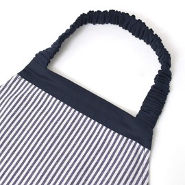 Colorful Candy Style N1230530 Kids’ Apron, Boys, Triangular Kerchief Set, Elementary Students, Easy to Put On and Remove, 51.2 - 63.0 inches (130 - 160 cm), Hickory Stripes, Navy