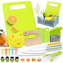 Vvsbpl 36Pcs Kids Knife Set for Real Cooking, Montessori Kitchen Tools for Toddlers,...