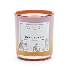 Jack Baker Candle Co. Rodeo Sunset Candle, Made with Soy Wax and Essential Oils, Orange Blossom & Desert Mint & Saffron Fragrance, 16 oz.