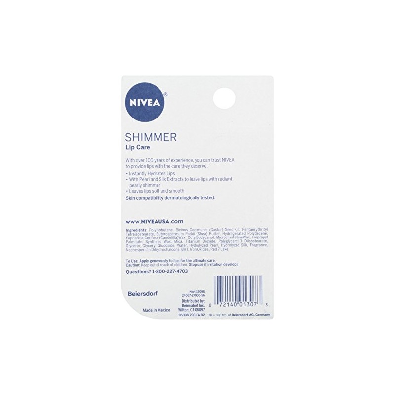 NIVEA Shimmer Lip Care, Moisturizing Lip Balm Stick with Shea