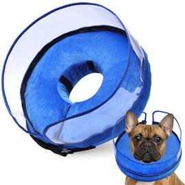 BARKLESS Dog Cone, Inflatable Dog Cone After Surgery for Small Medium Breeds, Soft Surgery Collar with Enhanced Anti-Licking Guard Shield for Pets, Patented Protective Donut Collar
