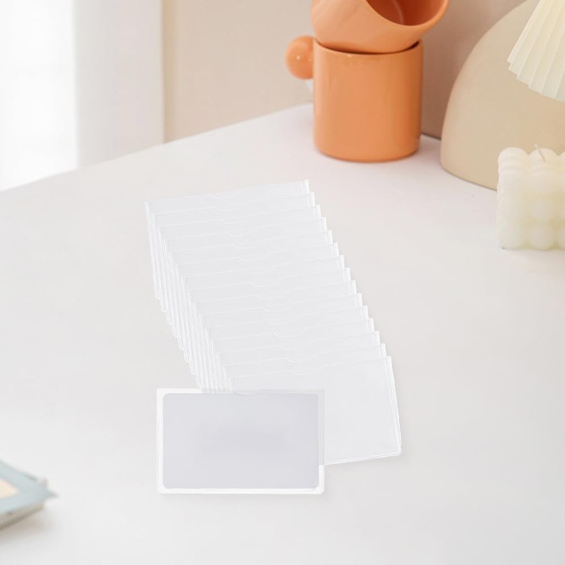 BEAMARKER 25 Pack Clear PVC Card Sleeves Waterproof Protector Holder
