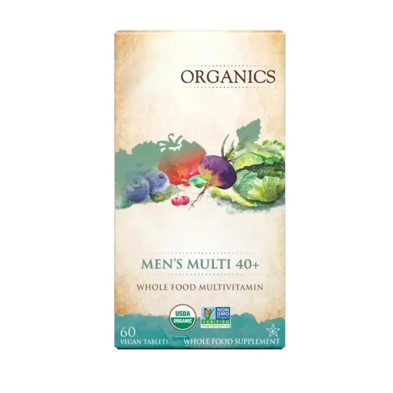 Organics MensMultivitamin, Unflavored Non-GMO, Gluten-Free 60 Vegan Tablets