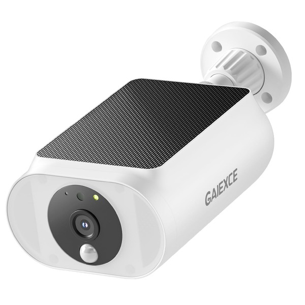 GAIEXCE Solar Security Camera, Wireless Security Camera Outdoor, 2K with