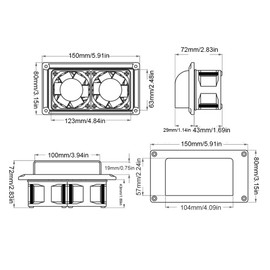 Duokon Exhaust Fan,Side Air Vent Ventilation Exhaust Fan 12V 25W for RV Motorhome Trailer Boat Marine Yacht