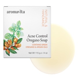 Aromavita Facial Acne Control Soap - Oregano Oil and Argan Oil Soap - Natural Cleansing Face Wash - Topical Skin Cleanser Soap
