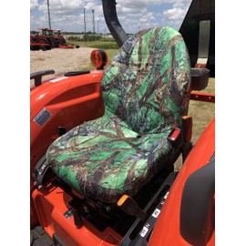 Durafit Seat Covers for Kubota Tractors MX4800, MX5000, MX5200, MX5400, MX5800, M5660 SUH/SUHD, Z221R, Z231 Mower and Zero Turn Mower T2090/T2290 Ride on Mowers (KU20 MC2 Green Camo Endura)