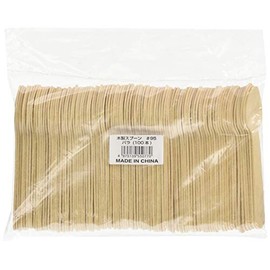 Daikoku Industry 3289404 Single Use Wooden Spoons #95 mm (Small), Rose, Set of 100, Wooden Handle