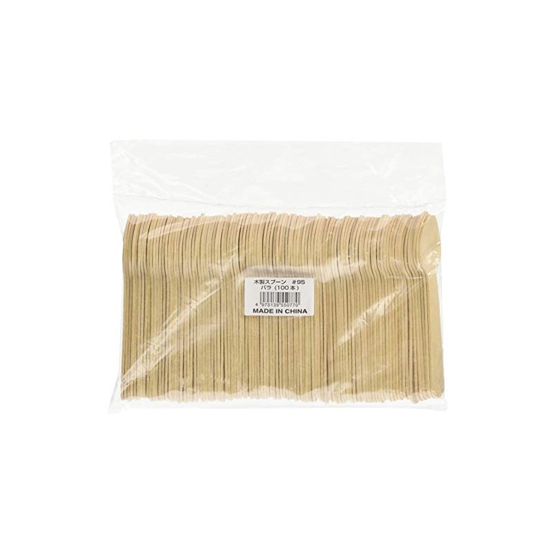 Daikoku Industry 3289404 Single Use Wooden Spoons #95 mm (Small),