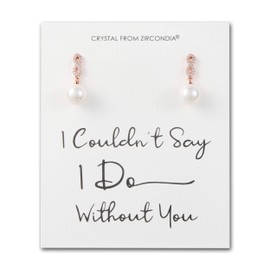 Philip Jones Rose Gold Plated I Couldn't Say I Do Without You Infinity Pearl Drop Earrings with Zircondia® Crystals