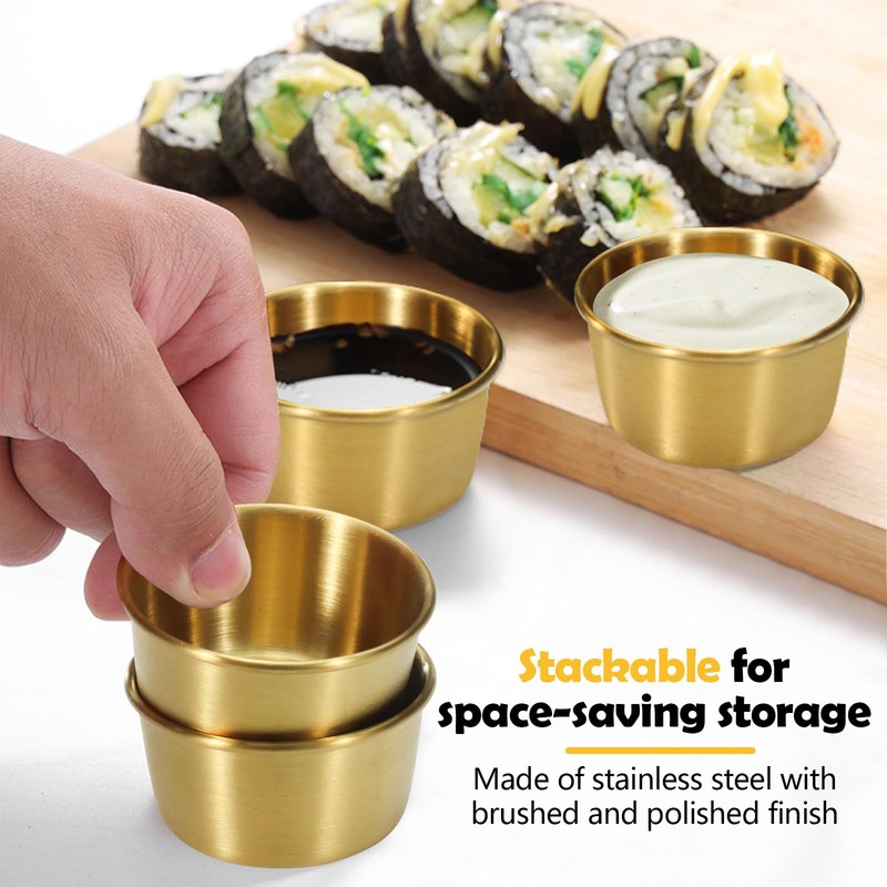 18Pcs 2 oz Stainless Steel Dipping Sauce Cup, Mini Dip