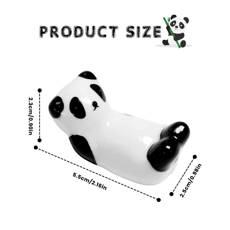 8 Pcs Cute Ceramic Panda Chopsticks Holder, Chopstick Rest Rack