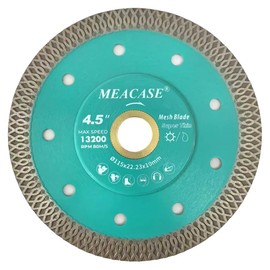 Meacase 4-1/2 inch Super Thin Diamond Tile Saw Blade for Angle Grinder for Porcelain Ceramic Tiles Granite Marble with 7/8"-5/8" Arbor