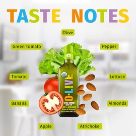 O-Live & Co. Organic Extra Virgin Olive Oil - 16,9 fl oz (500ml) - Cold-Pressed, High in Antioxidants, Non-GMO