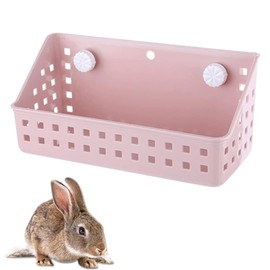 ateena Grass Feeder, Timothy Container, Rabbit, Grassing, Feeder, Guinea Pig, Bait Container, Cage, Attached, External Screws, No Screws Required (White, Medium Size) (Pink,Large)