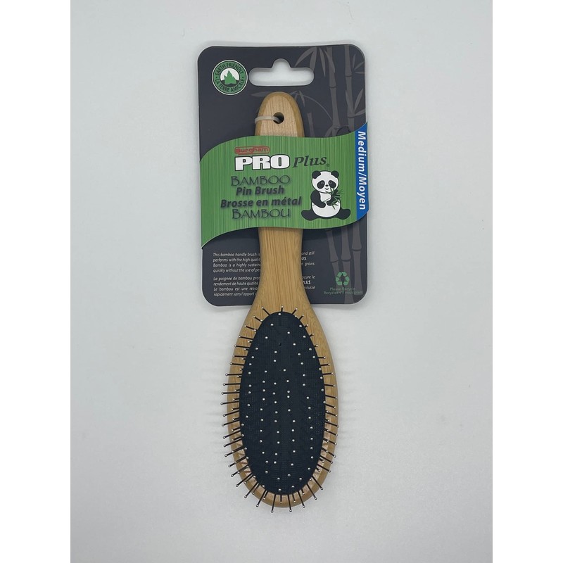 Burgham Pro Plus Grooming Brushes for Dogs, Bamboo Pin Brush,