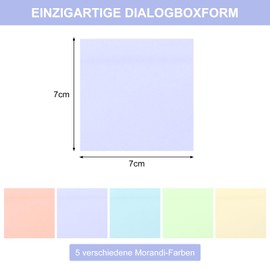 ZMDMAH 5 Packung Farbige Haftnotizen Selbstklebende Klebezettel 76 x 76 mm, Haftnotizzettel Bunte Quadratische Sticky Notes für Büro Zuhause Schule Sitzung 100 Blätter/Block+ Kugelschreiber mit sechs