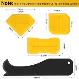 Outus 4 Pieces Silicone Caulking Tool Set Sealant Finishing Grout Scraper Caulking Removal Tool for Kitchen Bathroom Floor Sink Joint Sealant Sealing Home House Renovation, Reuse and Replace(Yellow)
