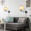 GOODATE ENCOMLI Dimmable Plug in Wall Sconces, Swing Arm Wall