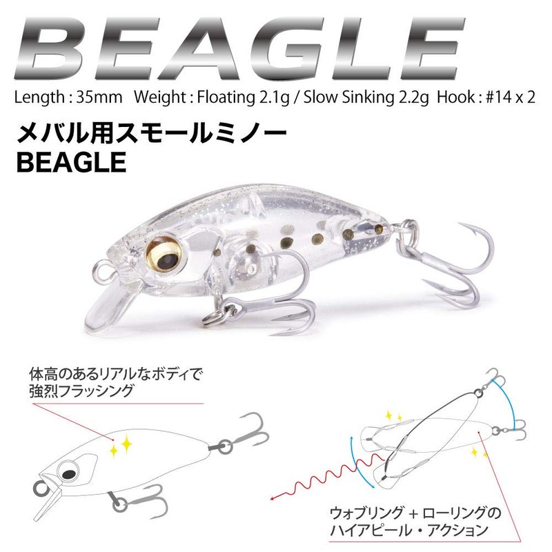 Megabass Beagle (SS) Clear Silver Glitter Lure