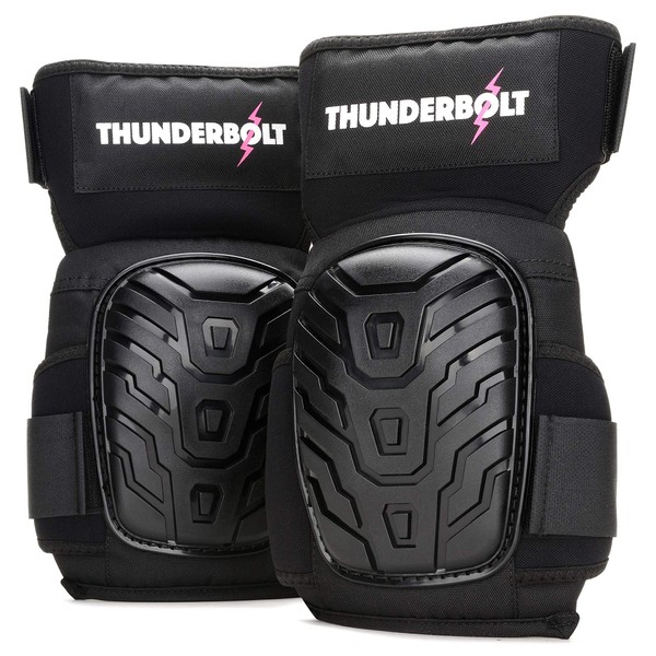Knee Pads for Women for Work by Thunderbolt for Flooring, Gardening, Cleaning, Tile Work, with Comfortable Gel Cushion and Anti-Slip Straps