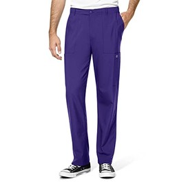 Men's Flat Front Cargo Scrub Pant, Grape, 5XL