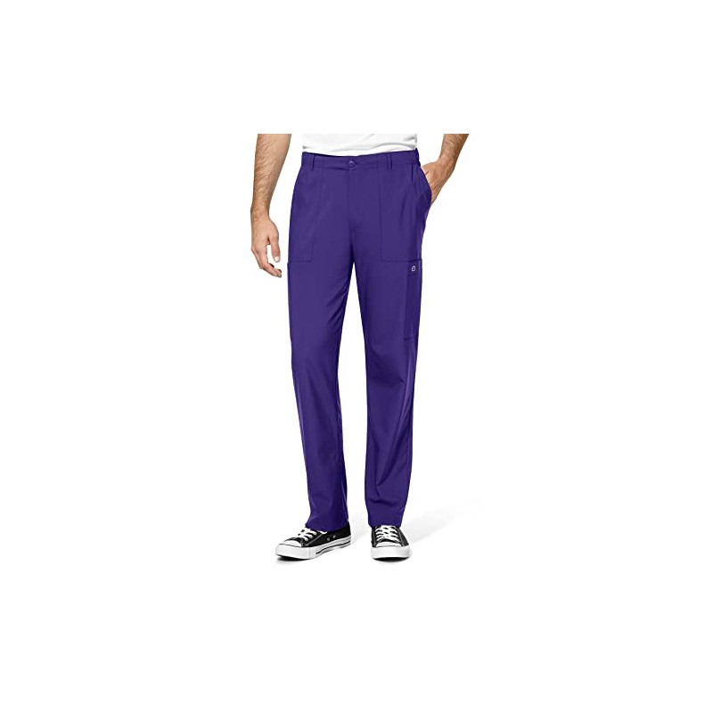 Men's Flat Front Cargo Scrub Pant, Grape, 5XL