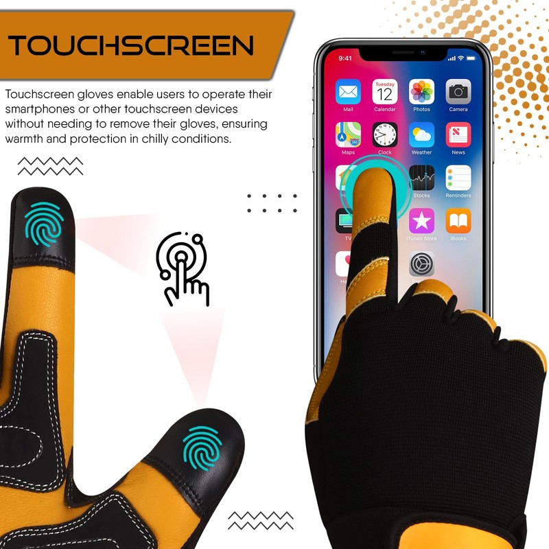 Leather Work Gloves Gardening Ornproof Breathable Construction Flexible Mechanic for
