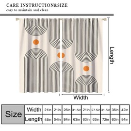 Cortinas opacas abstractas, de mediados de siglo, bohemias, geométricas minimalistas, con estampado moderno, cortinas opacas para ventana para sala de estar, recámara, cocina, juego de 2 paneles, 42 x