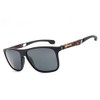 Pepper's Lifestyle Polarized Rectangular Sunglasses, Matte Black W. Rubber Finish