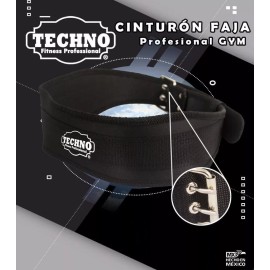 Techno Cinturón Para Pesas + Straps + Rodilleras Pack Pesas