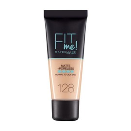 Maybelline New York Fond Complexion Fluide Fit Me Matte & Poreless - Peaux Normal à Grasses - Tein: 128 Beige Doré - 30 ml