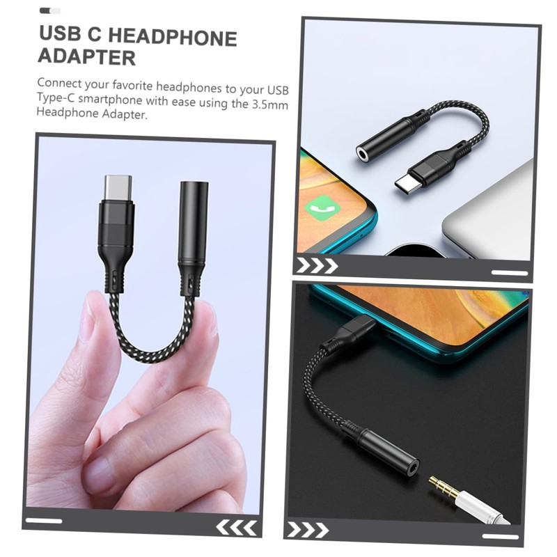 LABRIMP USB C to Headphone Adapter Durable Aux USB C