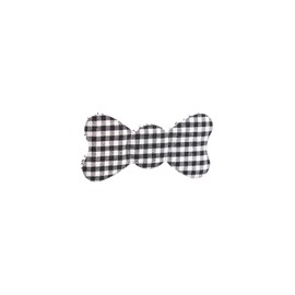 KAMIPITA Non-Marking Hair Clip Standard Series (Checked Black, 3.1 x 1.6 inches (8 x 4 cm) Middle Ribbon)