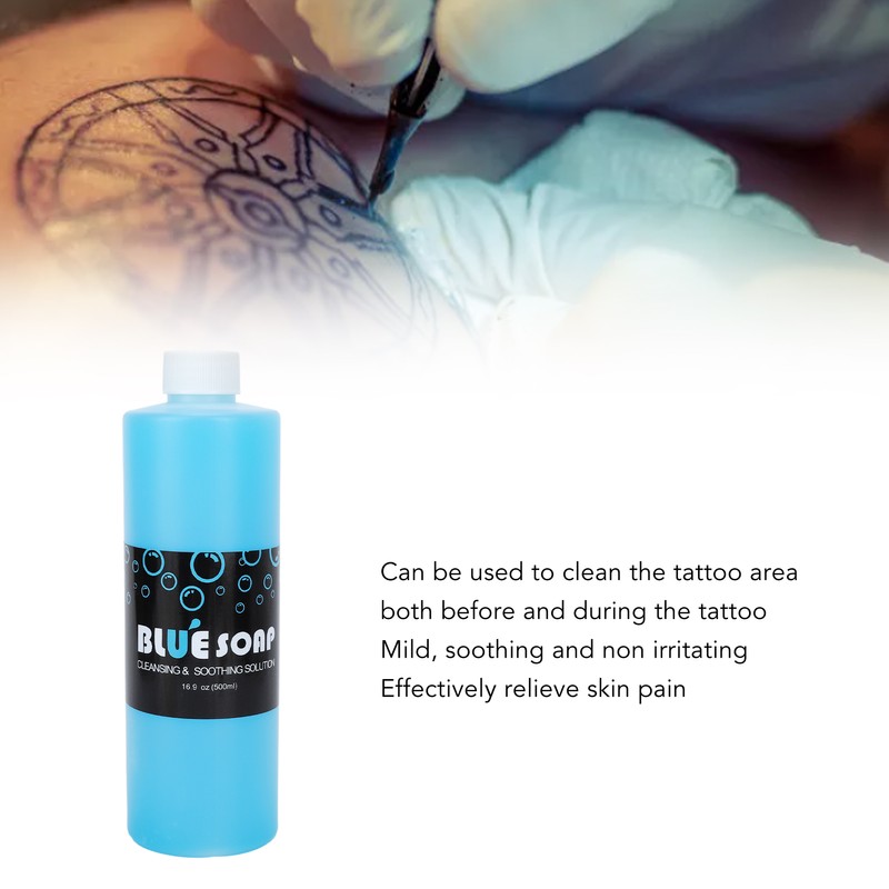 Blue Soap Tattoo Cleaning Solution 500ml Gentle Refreshing Soothing Cleansing