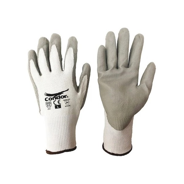 Condor 19L420 Cut-Resistant Coated Gloves, Cut Level A2 ,Dipped ,Polyurethane