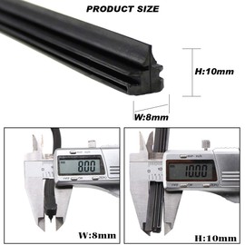 QUALITY BEMOST Auto Car All-Season Windshield Wiper Blades Refills Natural Rubber Strips (26"+16" Pair for front Windshield) for Hybrid Type of Wiper Blade