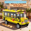 WEMEWEME School Bus Building Blocks Set 488PCS Creative Vehicle Model