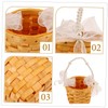 Levemolo Handwoven Flower Basket with Handle Small Woven Gift Basket