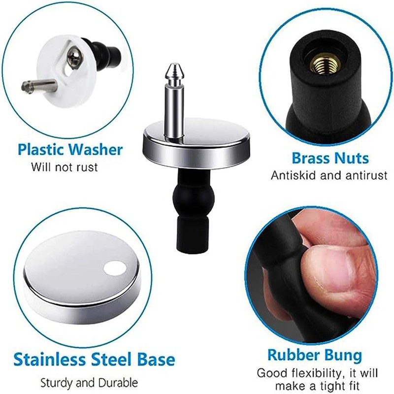 YQkangzhu 4 Pcs Toilet Seat Hinge Fixing, Quick Release Top
